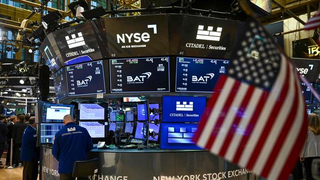 Traders work on the floor of the New York Stock Exchange. Picture: Angela Weiss/AFP