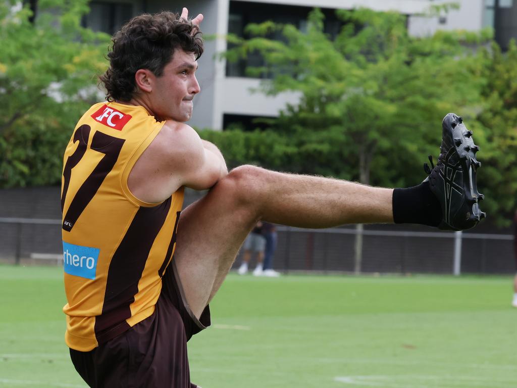 Tom Barrass took time to fit into Hawthorn’s structure. Picture: David Crosling