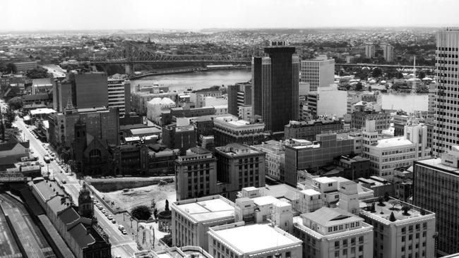 View of the city from SGIO Building, on the corner of Turbot and Albert Streets in 1970. Picture: Brisbane City Council