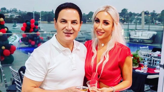 Jean Nassif, the Parramatta property developer, with his model/actor wife Nissy. Picture: Instagram