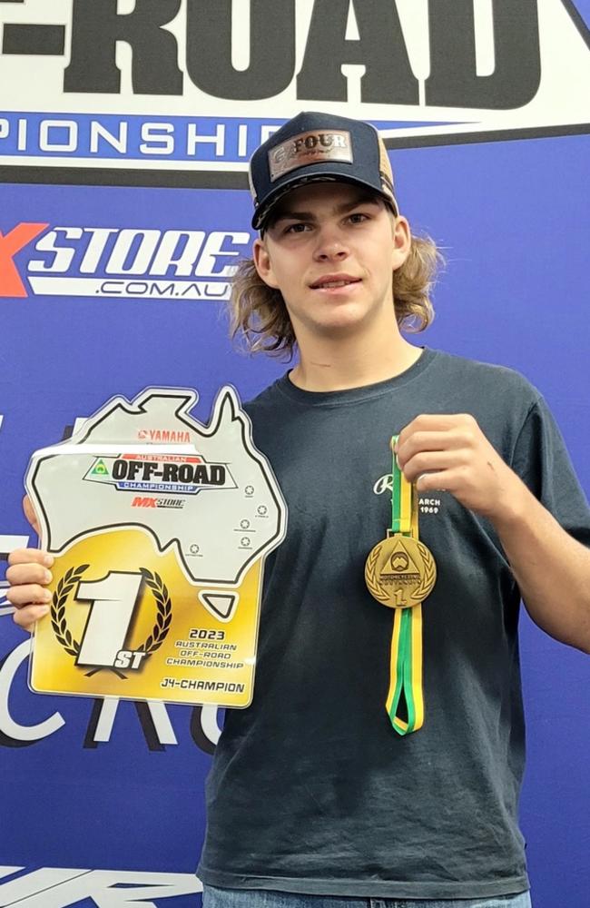 Bonalbo Central School year 11 student Riley Crimmins won the junior Australian Off-Road Championship.