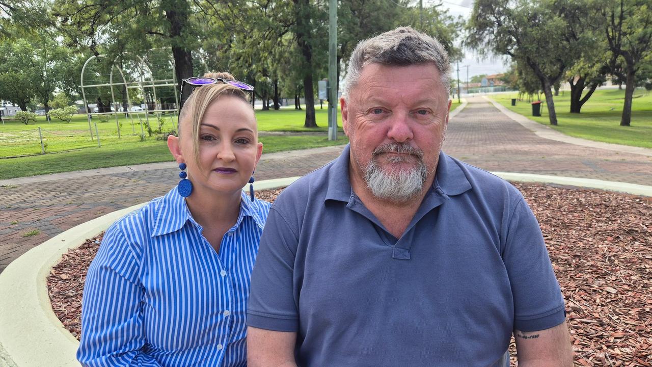 Moree councillor Kelly James and local resident Col Pring say crime is getting worse in Moree. Picture: Moree Online News