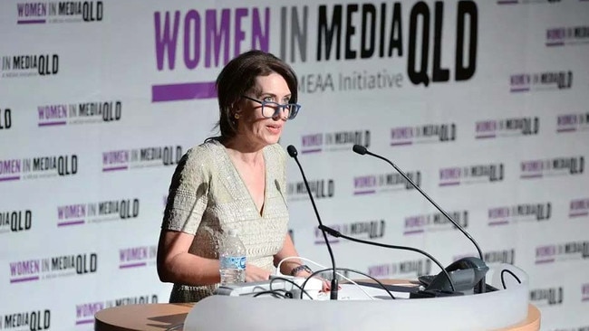 Virginia Trioli speaking at last year’s Women in Media conference on the Gold Coast.