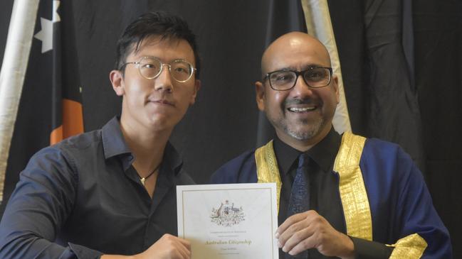 Chao Liang, from China, became an Australian citizen on Australia Day. Picture: Sierra Haigh