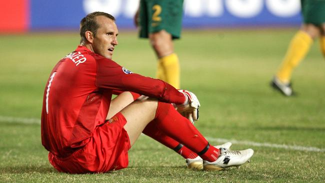 Mark Schwarzer is stunned after Iraq’s third goal at the 2007 Asian Cup.