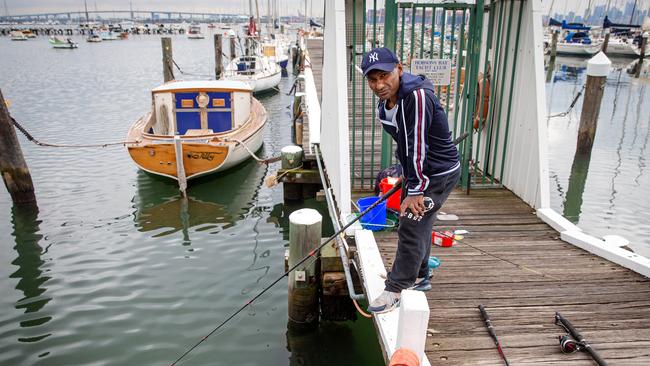 Recreational anglers like Frahad in Williamstown will be banned from fishing. Picture: Mark Stewart