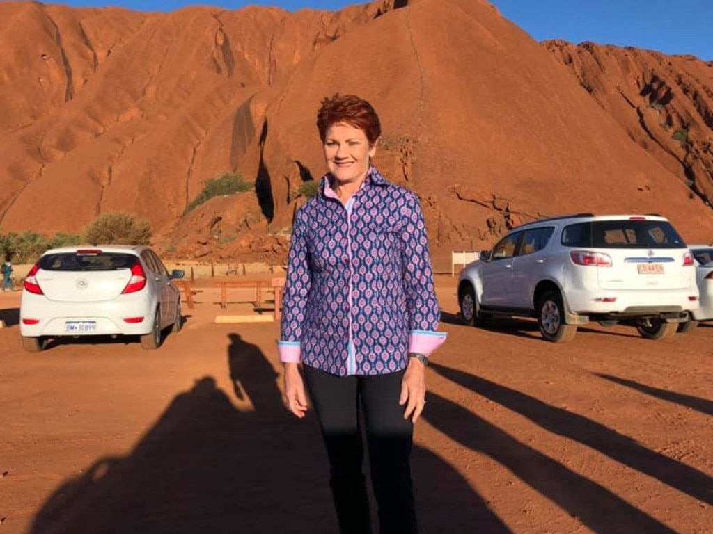 Pauline Hanson at Uluru. Picture: Facebook