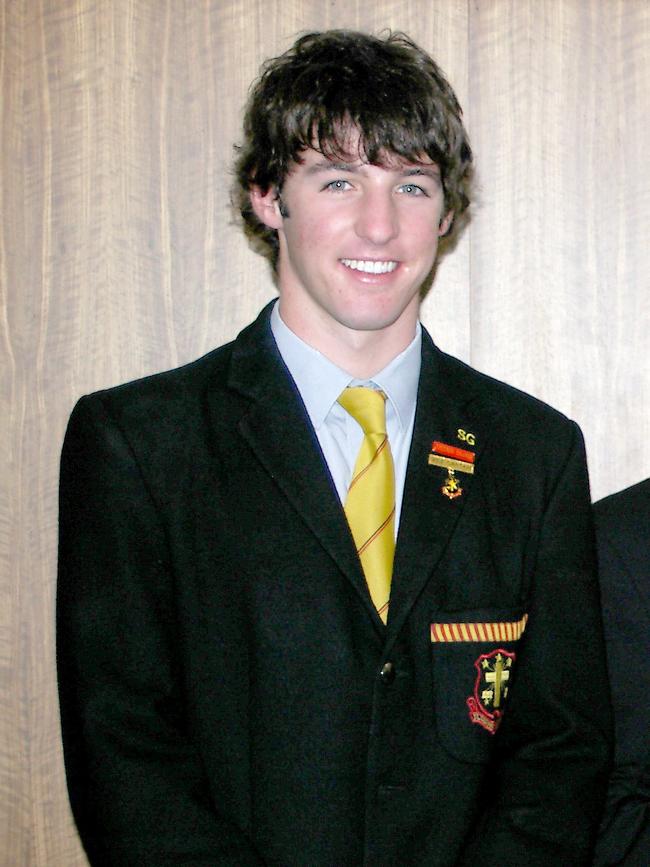 St Joseph's College Geelong alumni Shannan Gove in his school days