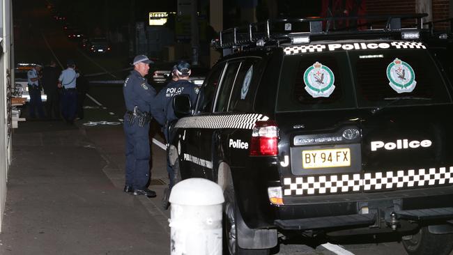 Police investigate the firing of shots on Balmain Rd, Leichhardt, when Barbaro was targeted by a gunman. Picture: Bill Hearne