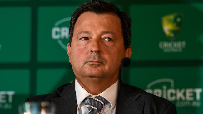 Cricket Australia chairman David Peever during the press conference.