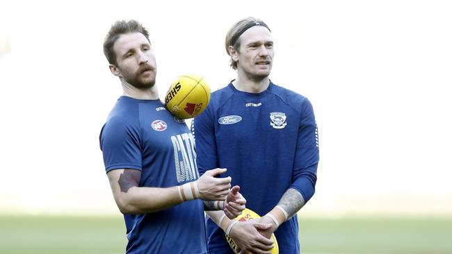 Tom Stewart (right) will need to be traded out of KFC SuperCoach sides. Picture: by Darrian Traynor/Getty Images