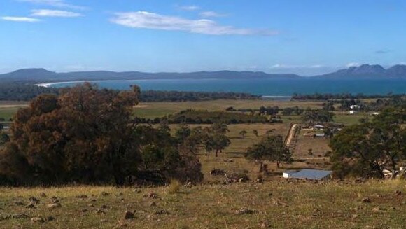 Views of Freycinet Peninsula from part of Cambria Green development site.