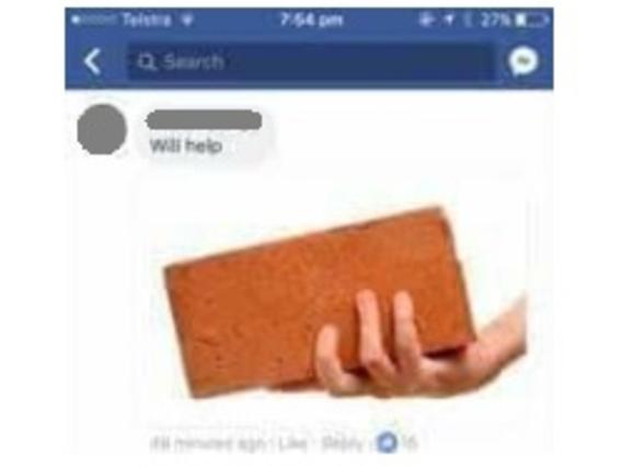 A brick ‘will help’. Disgusting.