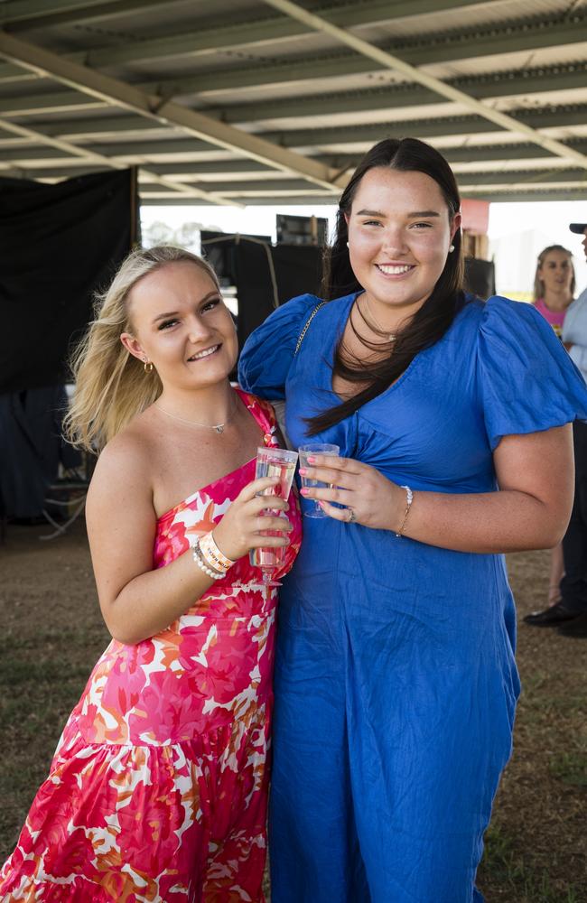 Amelia Kleidon (left) and Amelia Land at the Clifton Races hosted by Clifton Jockey Club, Saturday, October 28, 2023. Picture: Kevin Farmer