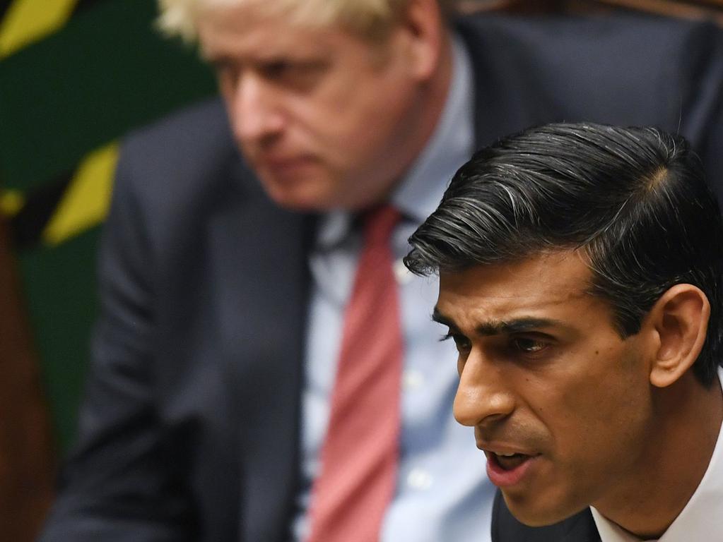 Britain's Prime Minister Boris Johnson and Chancellor of the Exchequer Rishi Sunak have unveiled a £30 billion package to help save jobs. Picture: AFP