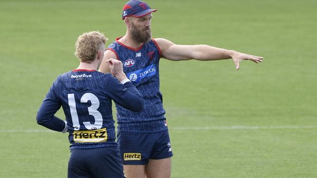 Gawn and Clayton Oliver are good mates. Picture: Andrew Henshaw