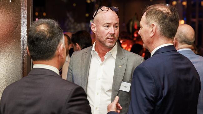 Luke Sayers schmoozing at a 70th birthday celebration of the law firm Arnold Bloch Leibler earlier this year. Picture: Aaron Francis