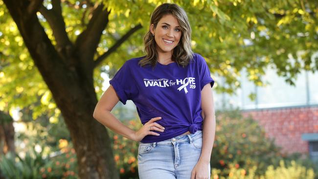 Georgia is an official ambassador for Pancare Foundation and will take part in the Walk for Hope on May 26 in Sydney. Picture: Andrew Tauber