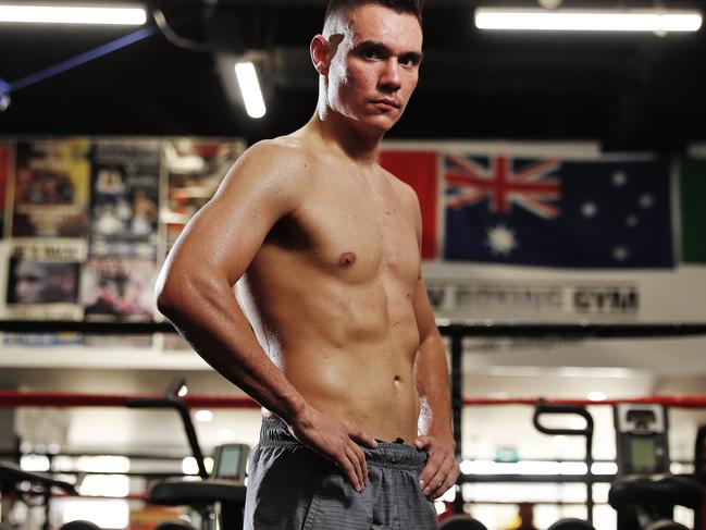 WEEKEND TELEGRAPHS - 11/3/21WEEKEND TELEGRAPHS SPECIAL. MUST TALK WITH PIC ED JEFF DARMANIN BEFORE PUBLISHING.Australian boxer Tim Tszyu pictured after a training session at Waterloo today. Picture: Sam Rutyn