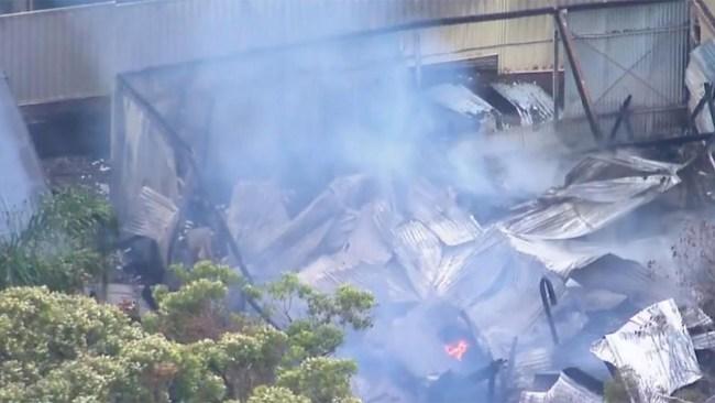 Emergency services were called to the Russell Island home at 6:20am as the fire raged. Photo: 9 News