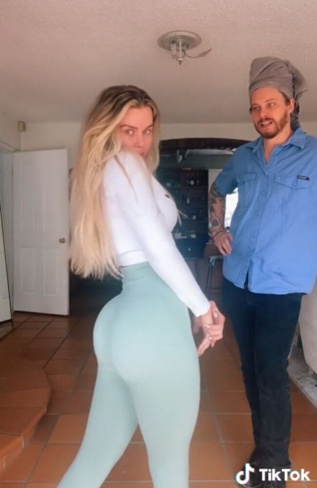 Skye Wheatley has shared her boyfriend’s shock at her new gym tights. Picture: TikTok/SkyeWheatley