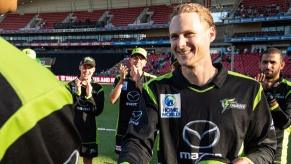 Jono Cook after making his Sydney Thunder debut last season.