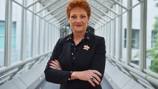 Senator Pauline Hanson at Parliament House in Canberra. Picture: AAP Image/Mick Tsikas