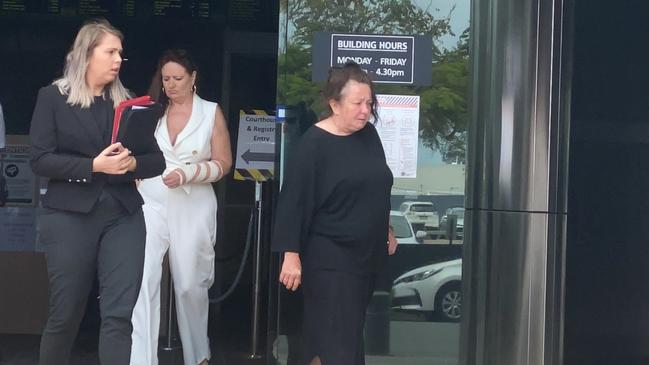 Maxine Lorraine Peck (right) leaves Southport Magistrates Court with her lawyer Patricija Nedeljko, of Gatenby Criminal Lawyers.