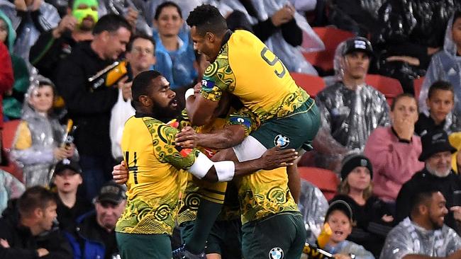 Rugby Australia is considering changing over 100 years for Bledisloe Cup history to help create the greatest weekend of sport in Australian history. Picture: Bradley Kanaris/Getty