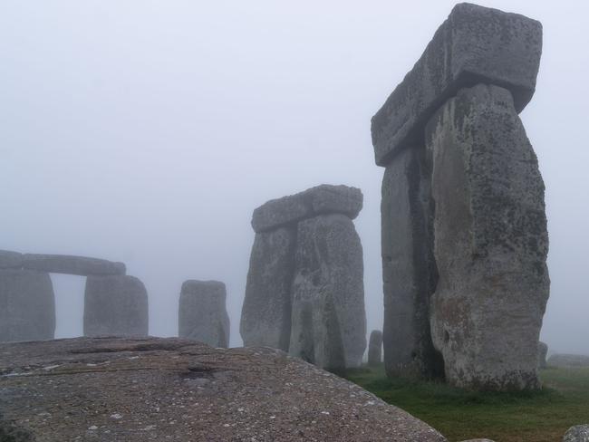 An undated photo made available by the University of Birmingham, England, of Stonehenge where a hidden complex of archaeological monuments has been uncovered using hi-tech methods of scanning below the Earth's surface. (AP Photo/University of Birmingham, Geert Verhoeven)