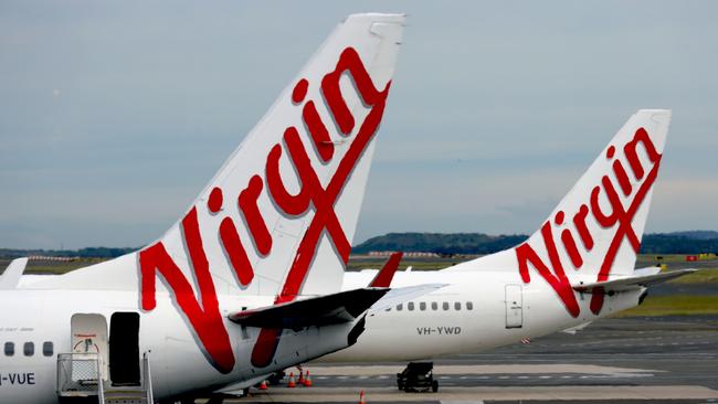 SYDNEY, AUSTRALIA - NewsWire Photos - SEPTEMBER 09, 2022: General generic editorial stock image of Virgin airplane at Sydney Domestic Airport. Picture: NCA NewsWire / Nicholas Eagar