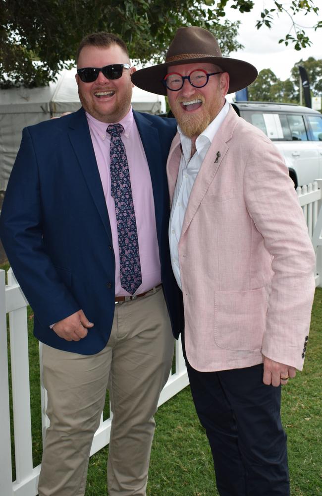 Mick and Greg at the Rockhampton Jaguar Land Rover Pop-Up Polo on June 3, 2023. Picture: Aden Stokes