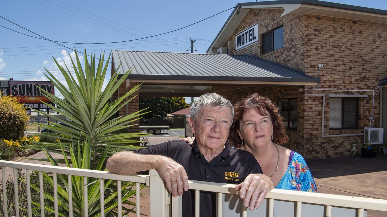 Graham and Beth Macpherson, owners of the Sunray Motel Toowoomba. Monday. 8th Feb 2021 Picture: Nev Madsen