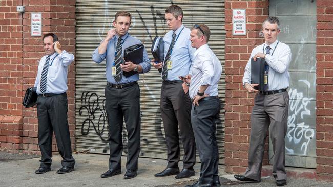 Detectives continue their investigations at the scene. Picture: Jake Nowakowski