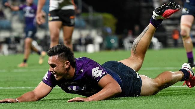 Tino Fa’asuamaleaui has scored seven tries for Melbourne Storm this season.