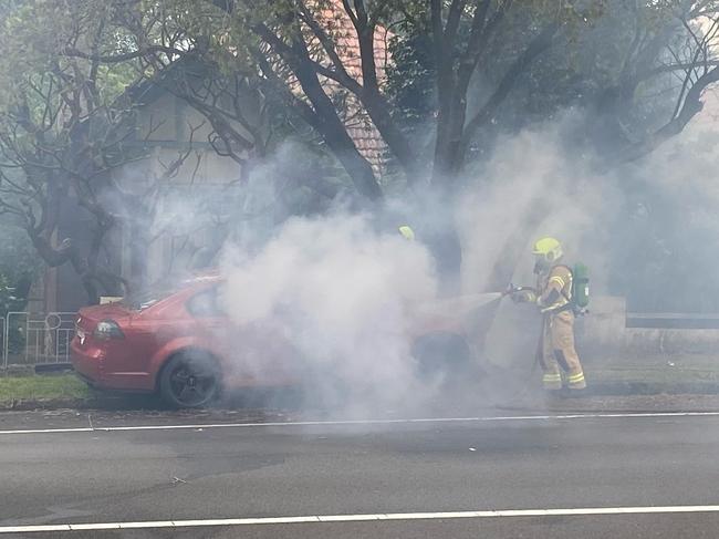 5 teens critical after a serious crash at Cammeray, image supplied of the aftermath of the crash. Picture: Len Walker