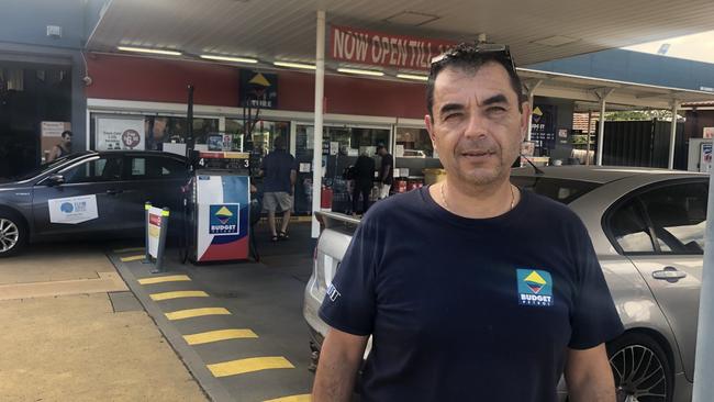 Budget Petrol Blacktown owner 'George' said it was lucky no one was injured in last night’s armed robbery. Picture: Kate Lockley