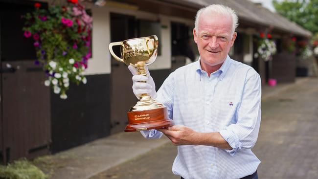 Willie Mullins with the 2023 Melbourne Cup. Picture: VRC