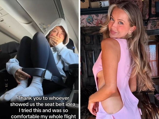 A US influencer known for her travel content has left fans divded over a “hack” for staying comfortable on long-haul flights.