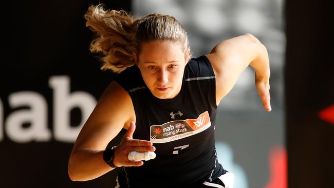 Nikki Gore in action during the AFLW Draft Combine at Marvel Stadium on October 3. Picture: Adam Trafford/AFL Media/Getty Images