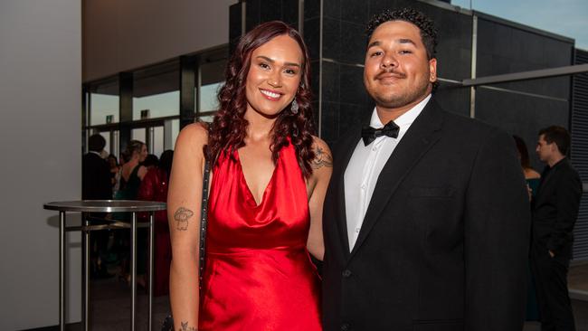 Teegan Wattam and Darrian Niehsner at the 2024 NAIDOC Ball at the Darwin Convention Centre. Picture: Pema Tamang Pakhrin