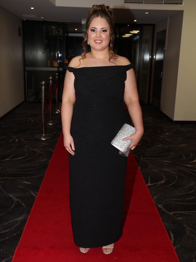 MELBOURNE, AUSTRALIA – JUNE 14 2024 Makayla Keily attend the Lowanna College Senior Formal 2024 at the Moe Racing Club Picture: Brendan Beckett