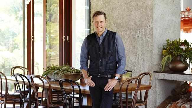 Presenter Peter Maddison at the Brookfield Spotted Gum House, which appeared on Grand Designs Australia