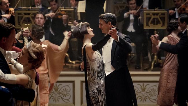 Michelle Dockery stars as Mary Crawley and Matthew Goode as Henry Talbot in a scene from the movie Downton Abbey.