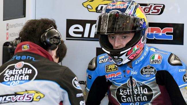 Jack Miller talks to his team. Picture: AAP Images