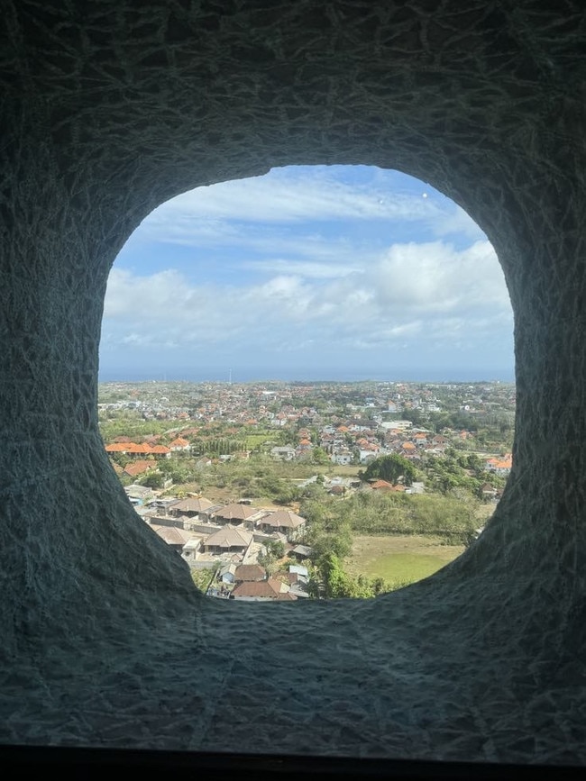 View from inside the statue, GWK Cultural Park, Bali. Photo: Sian Jeffries