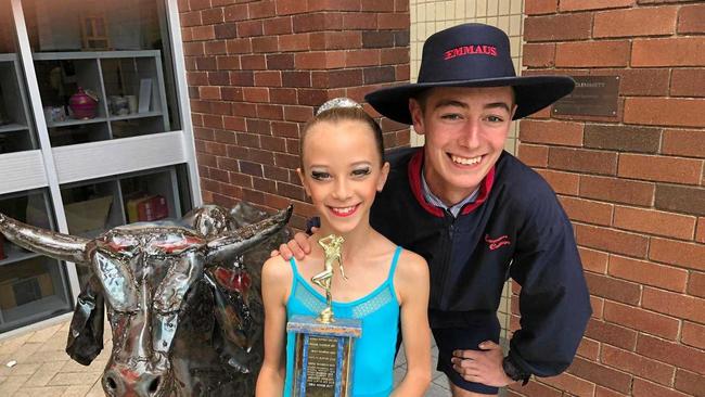 Sienna Westcott wins the Tap Improvisation U10 trophy her brother Mitchell won in 2012. Picture: Jann Houley