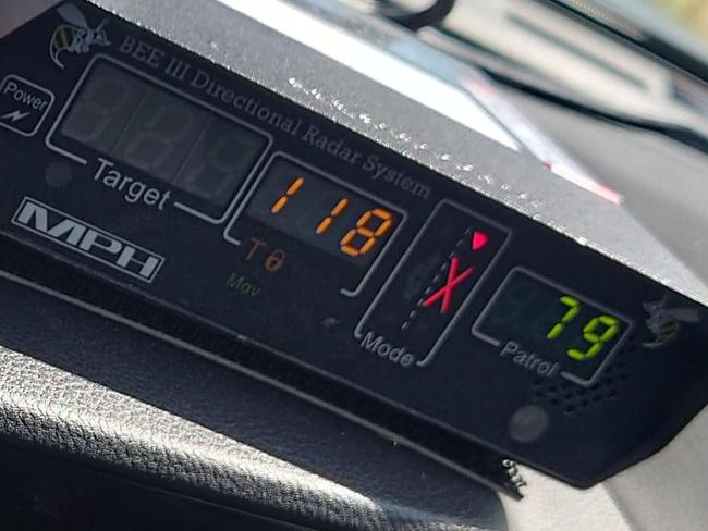 P-plater busted more than 30km over the limit. Picture: Tasmania Police