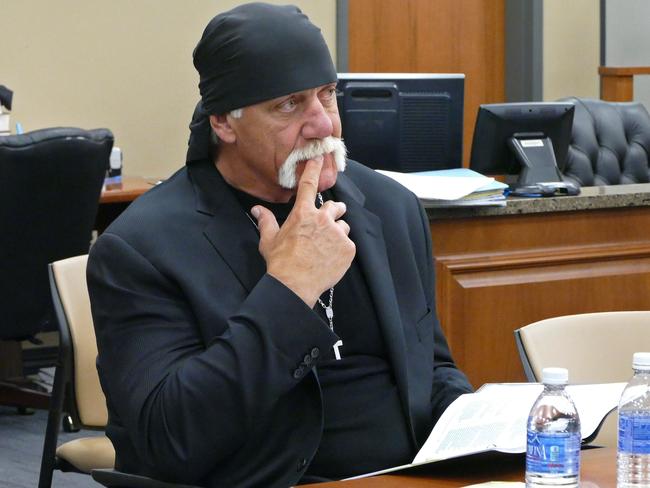 Hogan, watches potential jurors at the Pinellas County Courthouse. Picture: AP.