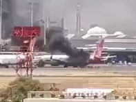 Passenger planes appear to have sustained serious damage in Khartoum, Sudan's capital city.